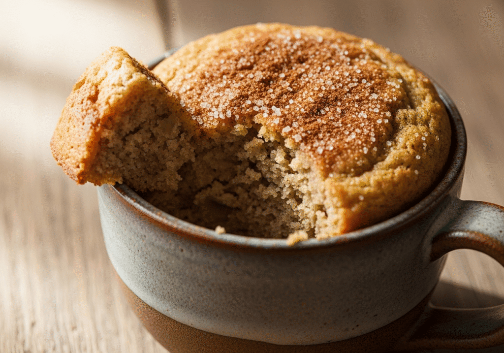 কটি মাগে তৈরি নরম, সোনালি-বাদামী কলার কেক, যার উপরিভাগে দারচিনি বা চিনির গুঁড়ো ছিটানো।