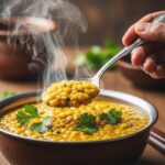 Quick microwave lentil dal in a bowl