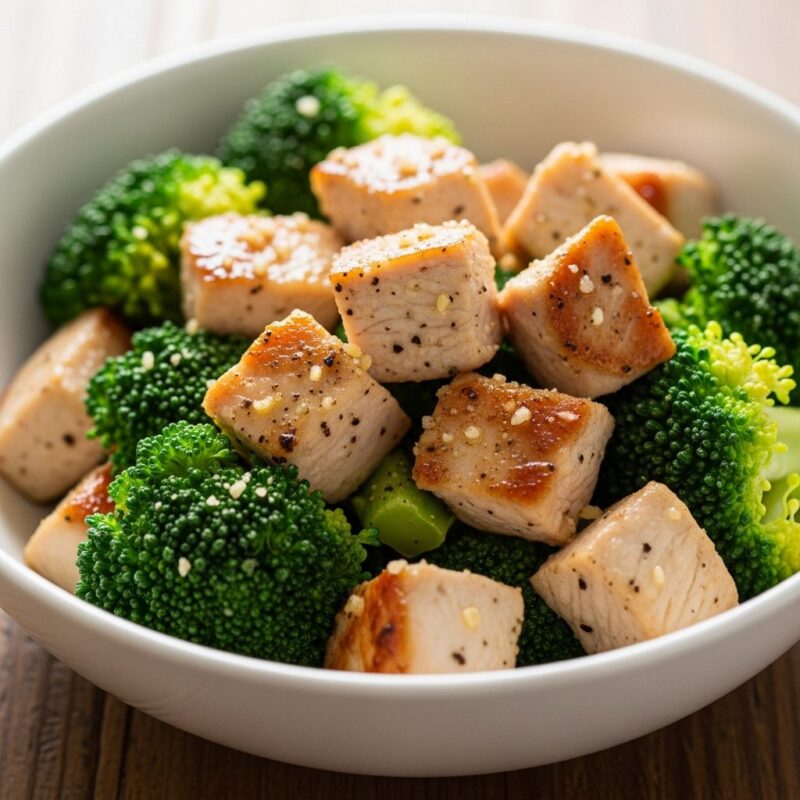chicken and broccoli microwave meal ready in 7 minutes.