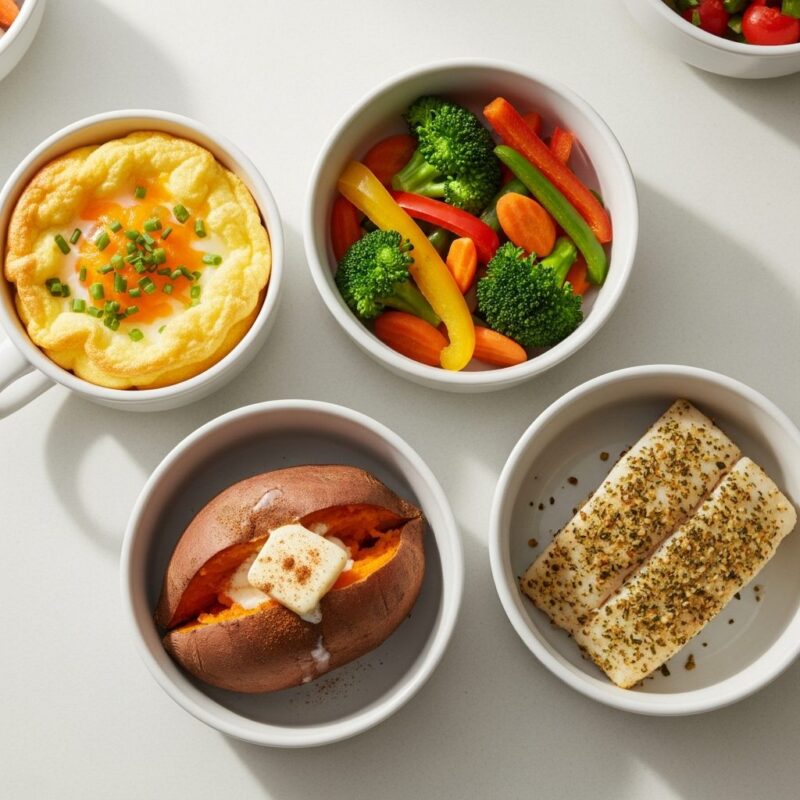 lemon herb fish fillet cooked perfectly in microwave.