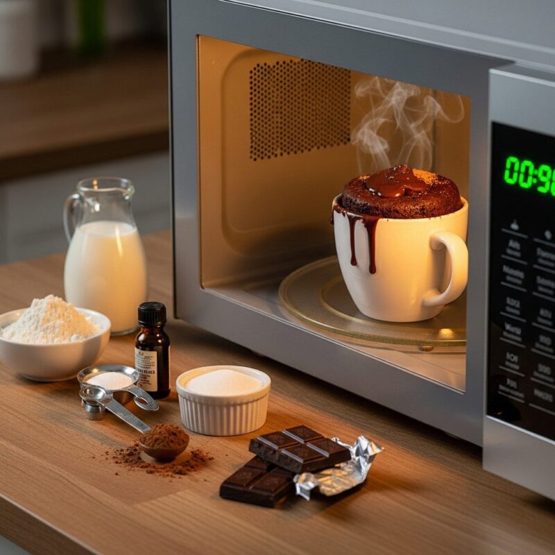 easy recipes for beginners - 90-second microwave mug cake dessert