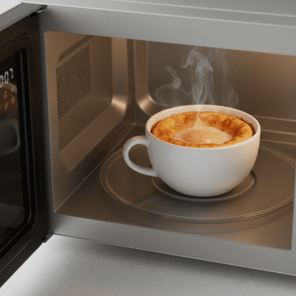 How to check if microwave egg bites are done - they should be set but slightly jiggly in the center.