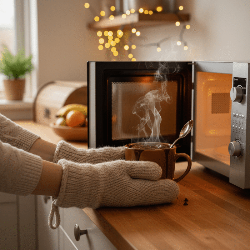  A quick and easy 2-minute chocolate mug cake made in the microwave.