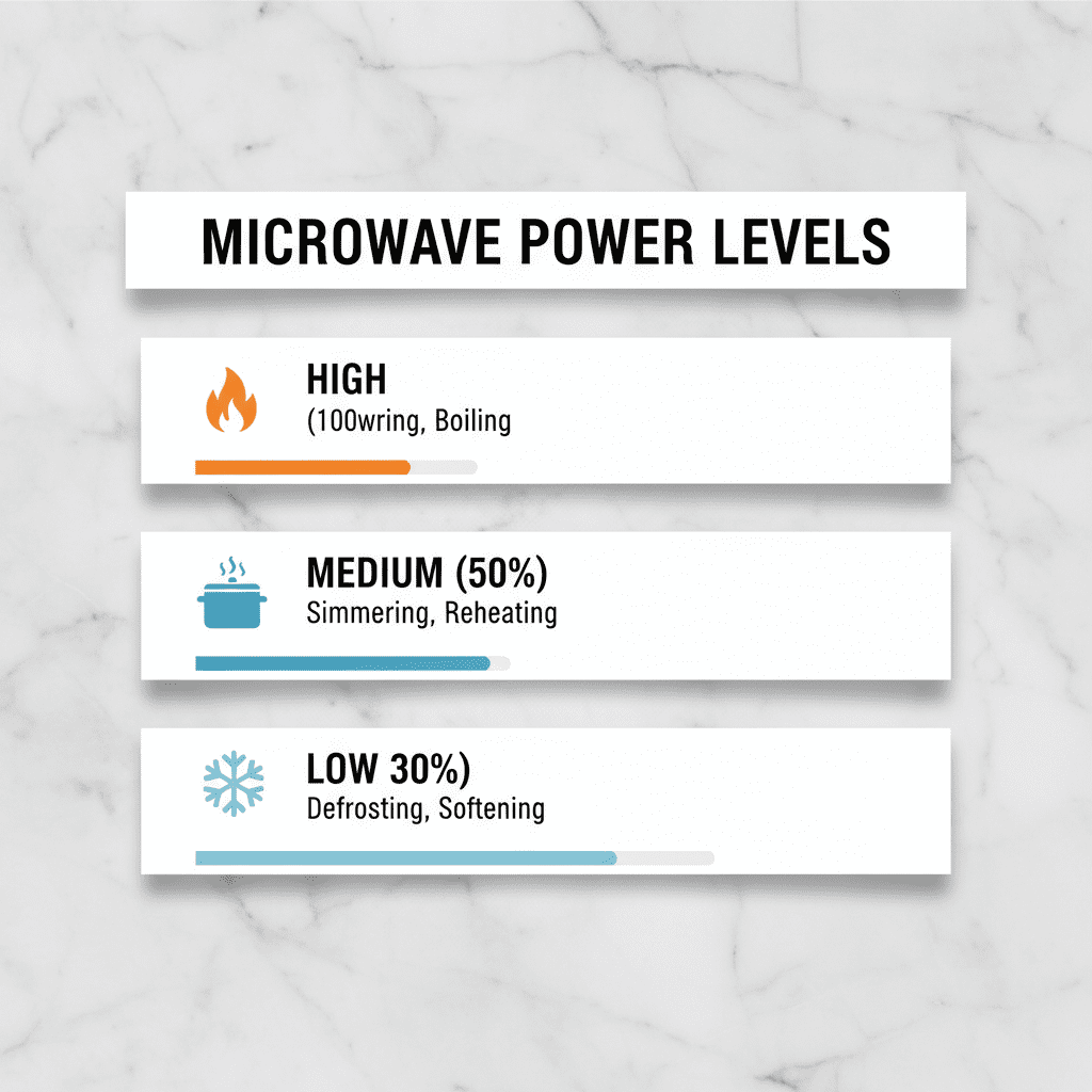 Easy-to-understand infographic on microwave power level settings for perfect cooking results every time.