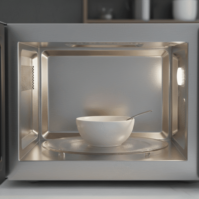 A sparkling clean microwave interior after using an easy 5-minute cleaning method.