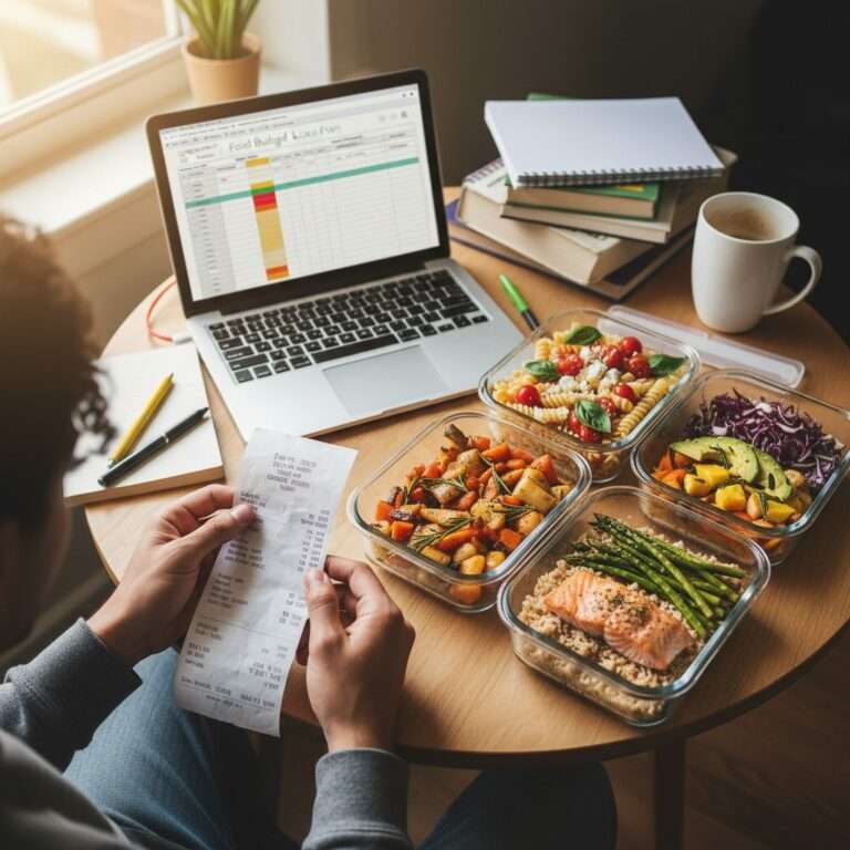 Student budget meal plan with actual grocery receipts showing 50 dollar weekly food cost for students abroad2After Introduction (Trust Builder)Provide immediate visual proof of budget claims"High-resolution photo of actual Walmart receipt laid flat on white surface with items highlighted: chicken breast $6.00, eggs $2.50, rice $3.50, pasta $2.00. Receipt clearly shows date, store name, total $40.95. Shot from directly above with perfect lighting, all text sharp and readable. Some grocery items visible around receipt edges. Professional product photography style."Real Walmart Grocery Receipt 40 Dollars Student BudgetActual Walmart receipt showing 40 dollar grocery haul for student weekly meal plan with itemized prices3Grocery List SectionBuild credibility with second receipt angle"Close-up of receipt bottom section showing subtotal $39.00, tax $1.95, total $40.95, and 'You saved $12.40' message clearly visible. Student's hand holding receipt, smartphone calculator app visible beside it. Natural lighting, authentic documentation style. Shot with shallow depth of field, receipt in sharp focus."Grocery Receipt Proof Total Under 50 Dollars WeeklyStudent grocery receipt showing total cost under 50 dollars with savings for weekly meal plan4Before Cost ComparisonShow the money-saving impact visually"Clean flat lay comparison split image: LEFT side shows stack of takeout containers, delivery apps on phone screen, restaurant receipts totaling hundreds. RIGHT side shows organized meal prep containers, grocery receipt showing $40, happy piggy bank. Minimalist white background, top-down view, clear visual contrast. Infographic style with cost labels visible."Cost Comparison Cooking vs Takeout Student BudgetCost comparison showing cooking at home saves money versus takeout for students on 50 dollar weekly budget5Weekly Meal Plan SectionVisualize complete week at a glance"Grid layout showing 7 days of meals: 3 photos per day (breakfast, lunch, dinner) arranged in neat rows labeled Monday-Sunday. Each meal photo is small but appetizing: oatmeal, rice bowl, pasta, tacos, etc. Shot from above, consistent lighting, organized like a meal prep calendar. Clean white background between photos, day labels in simple text."7 Day Student Meal Plan Under 50 Dollars WeeklyComplete 7 day meal plan for students showing breakfast lunch dinner under 50 dollar weekly budget6Monday Meal DescriptionShow achievable appetizing result"Close-up of completed chicken and rice bowl in simple white bowl: fluffy white rice base, seasoned grilled chicken breast sliced on top, colorful mixed vegetables (broccoli, carrots, corn), drizzle of soy sauce. Steam rising slightly. Shot from 45-degree angle with natural window light. Chopsticks resting on side. Authentic homemade aesthetic, not overly styled."Chicken Rice Bowl Student Budget Meal RecipeEasy chicken and rice bowl meal for students under 3 dollars per serving budget recipe7Tuesday Meal DescriptionDemonstrate Mexican-inspired budget option"Three black bean tacos on simple plate: flour tortillas folded, filled with seasoned black beans and melted cheese. One taco has bite taken out showing texture. Garnish of cilantro if available. Shot from side angle, natural lighting, casual presentation on student apartment table. Cost-effective, filling, appetizing."Black Bean Tacos Budget Student Meal Under 3 DollarsCheap black bean tacos recipe for students costing 2.20 dollars for complete meal8Friday Meal DescriptionShow comfort food option within budget"Homemade pizza on flour tortilla base topped with marinara sauce, melted cheese, and vegetables. Sitting on baking sheet fresh from oven, cheese still bubbling. Shot from overhead, warm kitchen lighting. Looks homemade and delicious but clearly made with budget ingredients. Pizza cutter visible. Relatable student cooking."Homemade Tortilla Pizza Student Budget RecipeBudget friendly homemade pizza on tortilla for students under 3 dollars per serving9Recipe Card #1 SectionProve recipe quality and simplicity"Completed rice bowl in ceramic bowl on student desk next to laptop showing Netflix/study materials. Rice bowl has chicken, vegetables, egg on top. Shot from comfortable eating angle. Warm evening lighting. Shows the actual eating experience - not just glamour shots. Fork nearby, drink visible. Real life context."Student Rice Bowl Meal Prep Easy Budget RecipeEasy rice bowl recipe for students with chicken egg vegetables under 3 dollars meal prep10Recipe Card #3 SectionShow restaurant-quality result from cheap ingredients"Plate of spaghetti aglio e olio (garlic pasta) twirled on fork mid-air, showing texture and glossy butter coating. Simple white plate, minimalist presentation. Shot with shallow depth of field, pasta in focus. Looks elegant despite being cheap ingredients. Natural lighting, small apartment kitchen counter visible in background."Spaghetti Aglio e Olio Student Budget Pasta RecipeCheap garlic butter pasta recipe for students costing 1.30 dollars per serving11Meal Prep Strategy SectionDemonstrate Sunday prep process"Wide shot of small apartment kitchen counter during meal prep: multiple containers open, cooked rice steaming in bowl, baked chicken on cutting board being sliced, vegetables portioned in bags. Student's hands visible organizing. Organized chaos, productive Sunday afternoon vibe. Natural daylight from window. Overhead angle showing full workspace."Sunday Meal Prep for Students Budget Meal PlanningStudent meal prep Sunday routine organizing 50 dollar weekly budget meals for the week12Meal Prep Section ContinuedShow final organized result"Refrigerator interior shelves neatly organized with clear labeled containers: 'Monday lunch,' 'Tuesday dinner,' etc. Four rice containers, four chicken portions, vegetable bags, all visible and organized. Door open, interior light on. Clean, achievable organization. Shot from straight-on angle. Represents 'meal prep success.'"Organized Meal Prep Fridge Student Budget PlanningOrganized refrigerator with labeled meal prep containers for student 50 dollar weekly budget plan13Grocery Shopping StrategyCreate relatable shopping scenario"Young international student with shopping basket at Walmart/Aldi, checking phone (shopping list app) while standing in rice/pasta aisle. Diverse appearance, casual student clothing, reusable shopping bag visible. Realistic grocery store lighting, other shoppers blurred in background. Shot from medium distance, candid documentary style. Relatable, not posed."Student Budget Grocery Shopping 50 Dollar Weekly PlanInternational student grocery shopping with list for 50 dollar weekly budget meal plan14Storage Guide SectionProvide practical implementation visual"Flat lay of organized food storage: Glass containers with cooked rice labeled with dates, separate containers with portioned chicken, bags of frozen vegetables, bread in box, eggs in carton, all arranged neatly with small labels. Top-down view, clean background, educational product photography style. Shows proper food storage techniques."Food Storage Guide Student Meal Prep Budget TipsProper food storage containers and organization for student meal prep budget planning15Nutrition SectionVisualize nutritional value simply"Split image showing daily nutrition: LEFT side shows all meals for one day laid out (oatmeal, rice bowl, pasta). RIGHT side shows simple handwritten chart or phone app displaying: Calories 1,900, Protein 85g, etc. Natural lighting, student desk setting, notebook and pen visible. Educational, accessible nutrition info visualization."Daily Nutrition Breakdown Student 50 Dollar Meal PlanNutritional information for student 50 dollar weekly meal plan showing balanced calories protein16Before ConclusionShow emotional transformation and hope"Two-photo comparison: LEFT shows stressed student eating instant ramen alone at messy desk, receipt showing expensive takeout orders. RIGHT shows same student smiling, eating homemade rice bowl, organized meal prep containers visible, phone showing bank app with higher balance. Natural lighting, emotional storytelling. Shot in same location, different mood."Before After Budget Meal Planning Student SuccessBefore and after budget meal planning showing student saving money and eating better