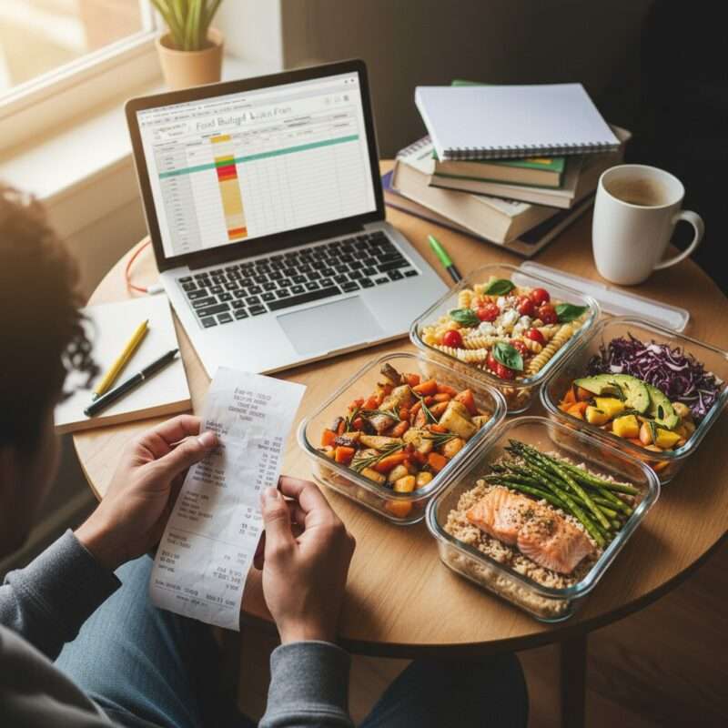 Student budget meal plan with actual grocery receipts showing 50 dollar weekly food cost for students abroad2After Introduction (Trust Builder)Provide immediate visual proof of budget claims"High-resolution photo of actual Walmart receipt laid flat on white surface with items highlighted: chicken breast $6.00, eggs $2.50, rice $3.50, pasta $2.00. Receipt clearly shows date, store name, total $40.95. Shot from directly above with perfect lighting, all text sharp and readable. Some grocery items visible around receipt edges. Professional product photography style."Real Walmart Grocery Receipt 40 Dollars Student BudgetActual Walmart receipt showing 40 dollar grocery haul for student weekly meal plan with itemized prices3Grocery List SectionBuild credibility with second receipt angle"Close-up of receipt bottom section showing subtotal $39.00, tax $1.95, total $40.95, and 'You saved $12.40' message clearly visible. Student's hand holding receipt, smartphone calculator app visible beside it. Natural lighting, authentic documentation style. Shot with shallow depth of field, receipt in sharp focus."Grocery Receipt Proof Total Under 50 Dollars WeeklyStudent grocery receipt showing total cost under 50 dollars with savings for weekly meal plan4Before Cost ComparisonShow the money-saving impact visually"Clean flat lay comparison split image: LEFT side shows stack of takeout containers, delivery apps on phone screen, restaurant receipts totaling hundreds. RIGHT side shows organized meal prep containers, grocery receipt showing $40, happy piggy bank. Minimalist white background, top-down view, clear visual contrast. Infographic style with cost labels visible."Cost Comparison Cooking vs Takeout Student BudgetCost comparison showing cooking at home saves money versus takeout for students on 50 dollar weekly budget5Weekly Meal Plan SectionVisualize complete week at a glance"Grid layout showing 7 days of meals: 3 photos per day (breakfast, lunch, dinner) arranged in neat rows labeled Monday-Sunday. Each meal photo is small but appetizing: oatmeal, rice bowl, pasta, tacos, etc. Shot from above, consistent lighting, organized like a meal prep calendar. Clean white background between photos, day labels in simple text."7 Day Student Meal Plan Under 50 Dollars WeeklyComplete 7 day meal plan for students showing breakfast lunch dinner under 50 dollar weekly budget6Monday Meal DescriptionShow achievable appetizing result"Close-up of completed chicken and rice bowl in simple white bowl: fluffy white rice base, seasoned grilled chicken breast sliced on top, colorful mixed vegetables (broccoli, carrots, corn), drizzle of soy sauce. Steam rising slightly. Shot from 45-degree angle with natural window light. Chopsticks resting on side. Authentic homemade aesthetic, not overly styled."Chicken Rice Bowl Student Budget Meal RecipeEasy chicken and rice bowl meal for students under 3 dollars per serving budget recipe7Tuesday Meal DescriptionDemonstrate Mexican-inspired budget option"Three black bean tacos on simple plate: flour tortillas folded, filled with seasoned black beans and melted cheese. One taco has bite taken out showing texture. Garnish of cilantro if available. Shot from side angle, natural lighting, casual presentation on student apartment table. Cost-effective, filling, appetizing."Black Bean Tacos Budget Student Meal Under 3 DollarsCheap black bean tacos recipe for students costing 2.20 dollars for complete meal8Friday Meal DescriptionShow comfort food option within budget"Homemade pizza on flour tortilla base topped with marinara sauce, melted cheese, and vegetables. Sitting on baking sheet fresh from oven, cheese still bubbling. Shot from overhead, warm kitchen lighting. Looks homemade and delicious but clearly made with budget ingredients. Pizza cutter visible. Relatable student cooking."Homemade Tortilla Pizza Student Budget RecipeBudget friendly homemade pizza on tortilla for students under 3 dollars per serving9Recipe Card #1 SectionProve recipe quality and simplicity"Completed rice bowl in ceramic bowl on student desk next to laptop showing Netflix/study materials. Rice bowl has chicken, vegetables, egg on top. Shot from comfortable eating angle. Warm evening lighting. Shows the actual eating experience - not just glamour shots. Fork nearby, drink visible. Real life context."Student Rice Bowl Meal Prep Easy Budget RecipeEasy rice bowl recipe for students with chicken egg vegetables under 3 dollars meal prep10Recipe Card #3 SectionShow restaurant-quality result from cheap ingredients"Plate of spaghetti aglio e olio (garlic pasta) twirled on fork mid-air, showing texture and glossy butter coating. Simple white plate, minimalist presentation. Shot with shallow depth of field, pasta in focus. Looks elegant despite being cheap ingredients. Natural lighting, small apartment kitchen counter visible in background."Spaghetti Aglio e Olio Student Budget Pasta RecipeCheap garlic butter pasta recipe for students costing 1.30 dollars per serving11Meal Prep Strategy SectionDemonstrate Sunday prep process"Wide shot of small apartment kitchen counter during meal prep: multiple containers open, cooked rice steaming in bowl, baked chicken on cutting board being sliced, vegetables portioned in bags. Student's hands visible organizing. Organized chaos, productive Sunday afternoon vibe. Natural daylight from window. Overhead angle showing full workspace."Sunday Meal Prep for Students Budget Meal PlanningStudent meal prep Sunday routine organizing 50 dollar weekly budget meals for the week12Meal Prep Section ContinuedShow final organized result"Refrigerator interior shelves neatly organized with clear labeled containers: 'Monday lunch,' 'Tuesday dinner,' etc. Four rice containers, four chicken portions, vegetable bags, all visible and organized. Door open, interior light on. Clean, achievable organization. Shot from straight-on angle. Represents 'meal prep success.'"Organized Meal Prep Fridge Student Budget PlanningOrganized refrigerator with labeled meal prep containers for student 50 dollar weekly budget plan13Grocery Shopping StrategyCreate relatable shopping scenario"Young international student with shopping basket at Walmart/Aldi, checking phone (shopping list app) while standing in rice/pasta aisle. Diverse appearance, casual student clothing, reusable shopping bag visible. Realistic grocery store lighting, other shoppers blurred in background. Shot from medium distance, candid documentary style. Relatable, not posed."Student Budget Grocery Shopping 50 Dollar Weekly PlanInternational student grocery shopping with list for 50 dollar weekly budget meal plan14Storage Guide SectionProvide practical implementation visual"Flat lay of organized food storage: Glass containers with cooked rice labeled with dates, separate containers with portioned chicken, bags of frozen vegetables, bread in box, eggs in carton, all arranged neatly with small labels. Top-down view, clean background, educational product photography style. Shows proper food storage techniques."Food Storage Guide Student Meal Prep Budget TipsProper food storage containers and organization for student meal prep budget planning15Nutrition SectionVisualize nutritional value simply"Split image showing daily nutrition: LEFT side shows all meals for one day laid out (oatmeal, rice bowl, pasta). RIGHT side shows simple handwritten chart or phone app displaying: Calories 1,900, Protein 85g, etc. Natural lighting, student desk setting, notebook and pen visible. Educational, accessible nutrition info visualization."Daily Nutrition Breakdown Student 50 Dollar Meal PlanNutritional information for student 50 dollar weekly meal plan showing balanced calories protein16Before ConclusionShow emotional transformation and hope"Two-photo comparison: LEFT shows stressed student eating instant ramen alone at messy desk, receipt showing expensive takeout orders. RIGHT shows same student smiling, eating homemade rice bowl, organized meal prep containers visible, phone showing bank app with higher balance. Natural lighting, emotional storytelling. Shot in same location, different mood."Before After Budget Meal Planning Student SuccessBefore and after budget meal planning showing student saving money and eating better