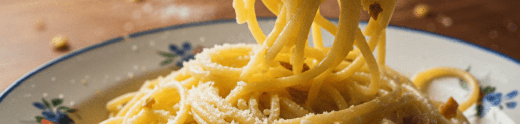 Microwave garlic butter pasta dish with melted butter and herbs showing quick easy pasta meal.