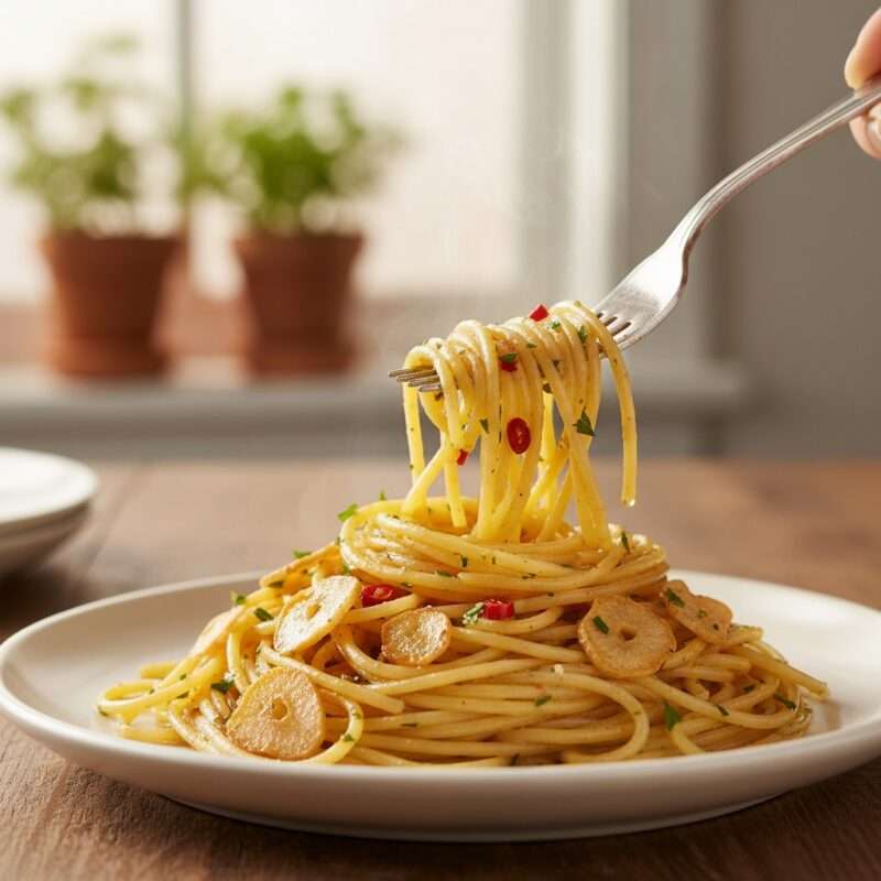 Easy garlic and oil pasta recipe for students and migrant workers, affordable meal under $2.