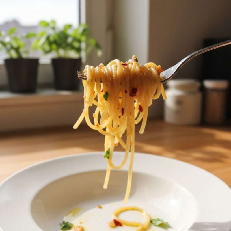 Cheap garlic butter pasta recipe for students costing 1.30 dollars per serving