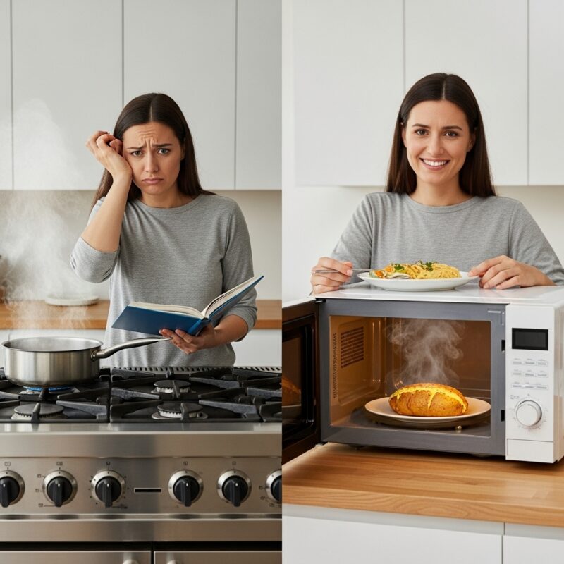 cooking for beginners - microwave vs stovetop comparison for easy home cooking.